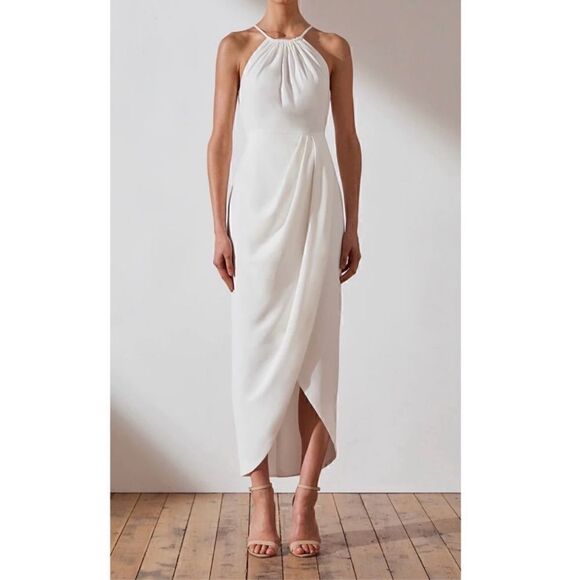 NWOT Shona Joy Core High Neck Ruched Dress - Picture 1 of 7